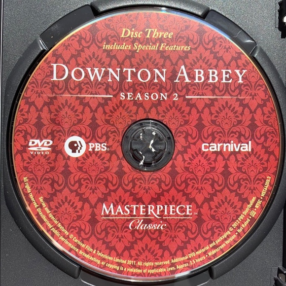 🦋 Downton Abbey: Season 2 DVD 3-Disc Set UPC 841887016087 Original UK Edition - Picture 5 of 5